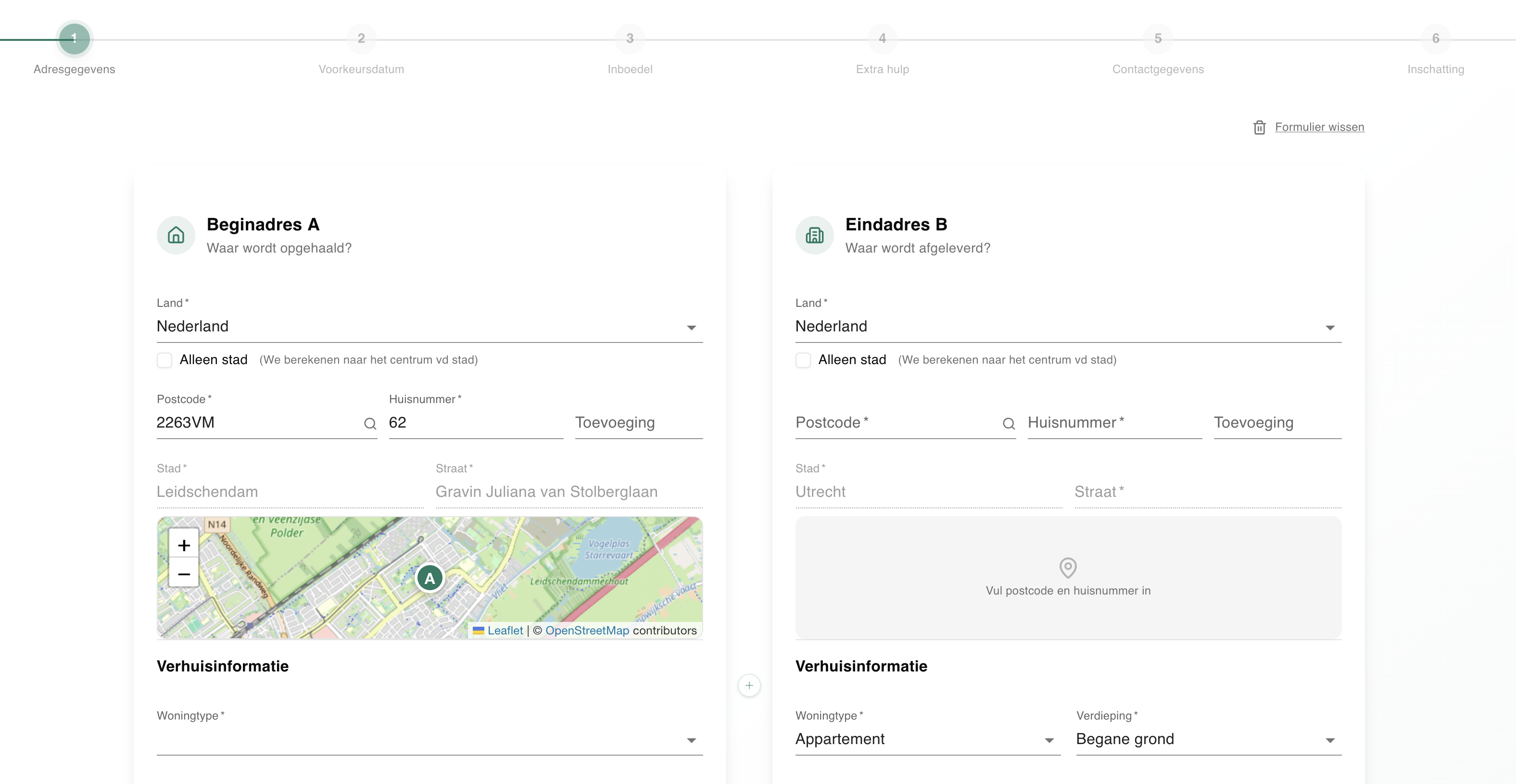 M³ Calculator: intake en adressen